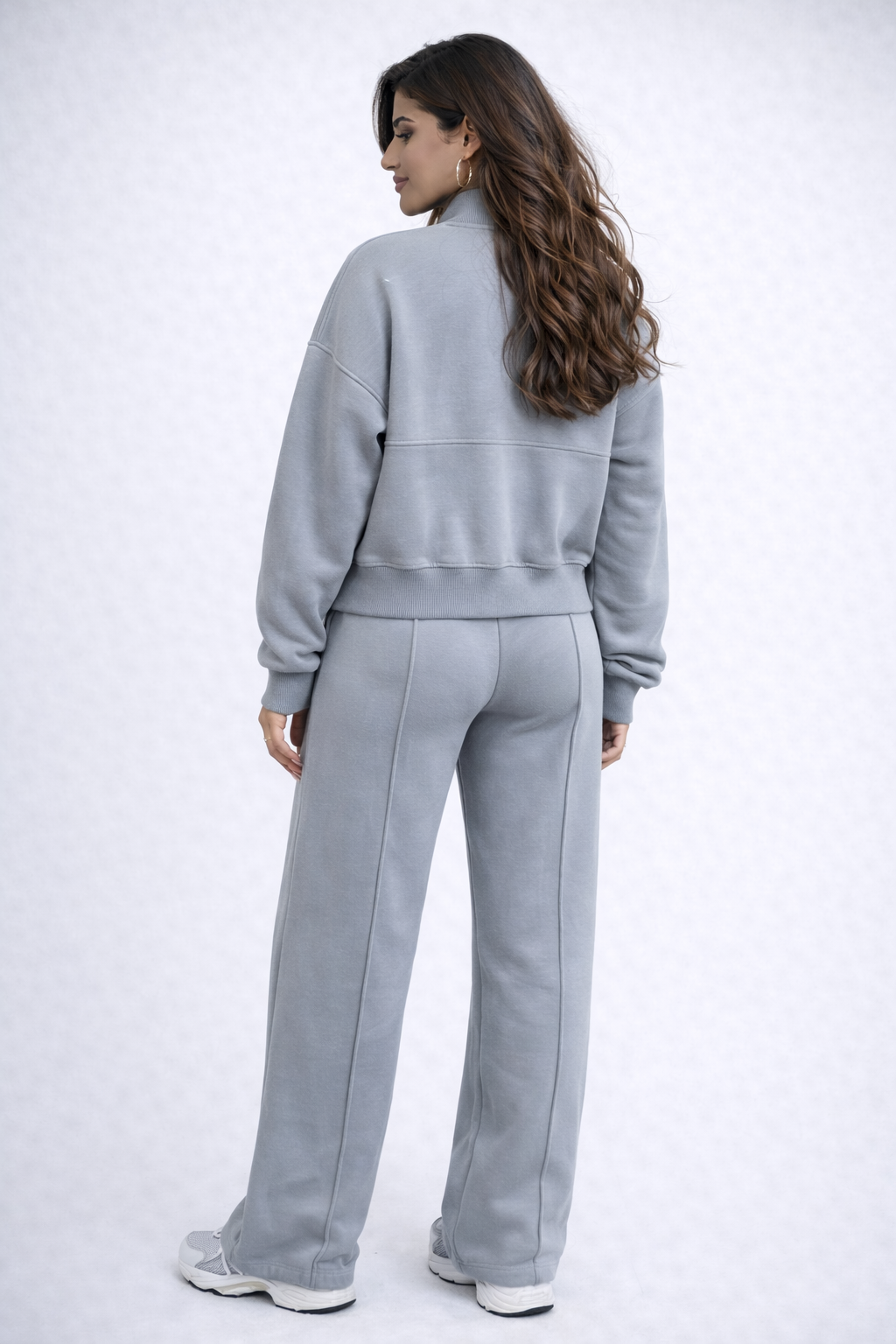 Fabiola | Conjunto lounge deportivo para mujer, chaqueta con cremallera y pantalones de pierna ancha