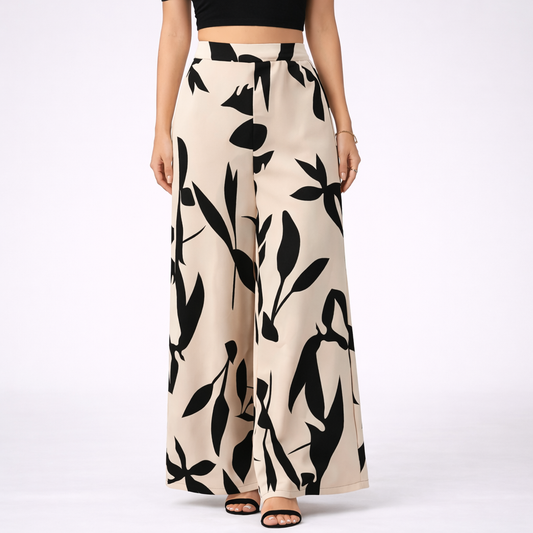 Universo | Pantalón de campana con estampado de luna y sol