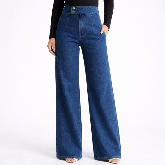 Celia | Vaquero de cintura alta y pierna ancha