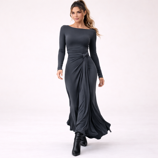 Victoria | Vestido largo con lazo lateral