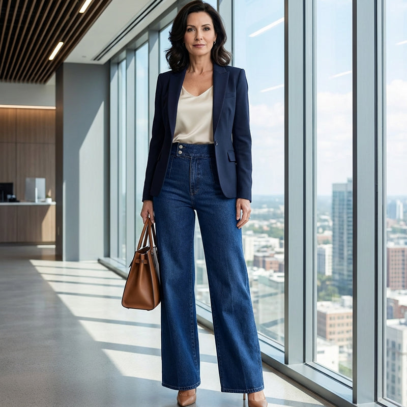 Celia | Vaquero de cintura alta y pierna ancha