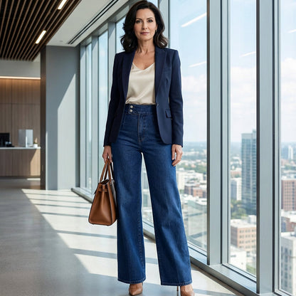 Celia | Vaquero de cintura alta y pierna ancha